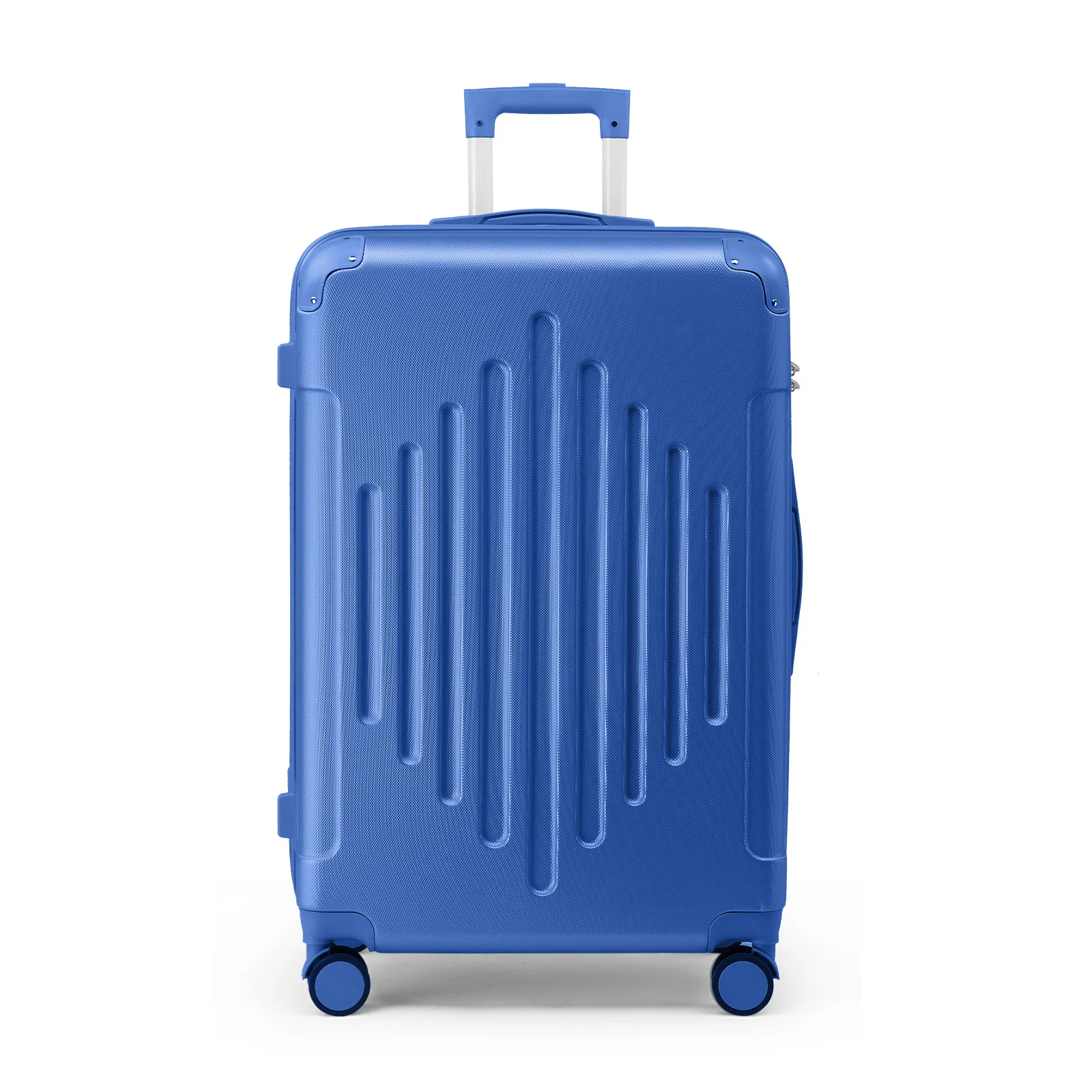 

Single ABS trolley case with 2 rhombus stripes 28in ABS iron trolley, full color scheme dark blue