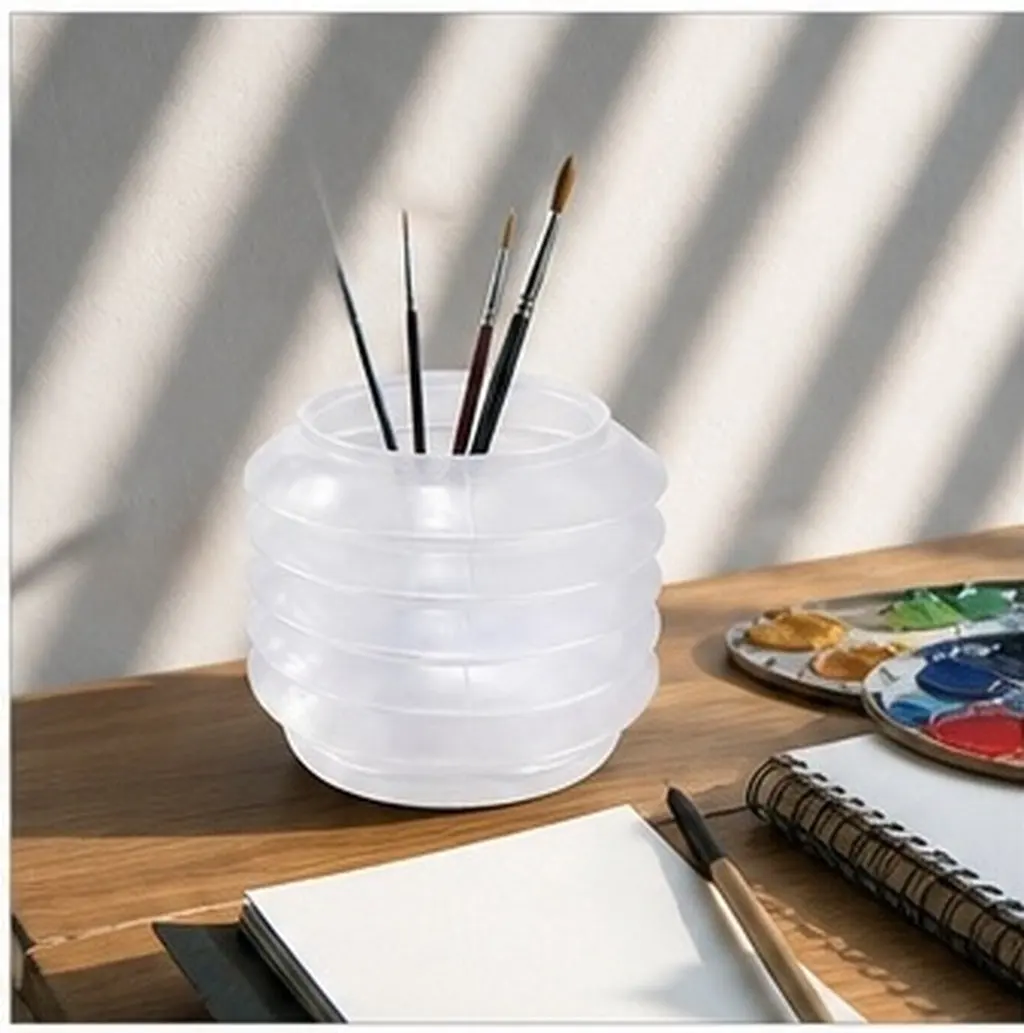 5Sets Portable Collapsible Brush Washing Bucket for Watercolor Acrylic Painting Artists Easy Clean Space Saving Travel Camping