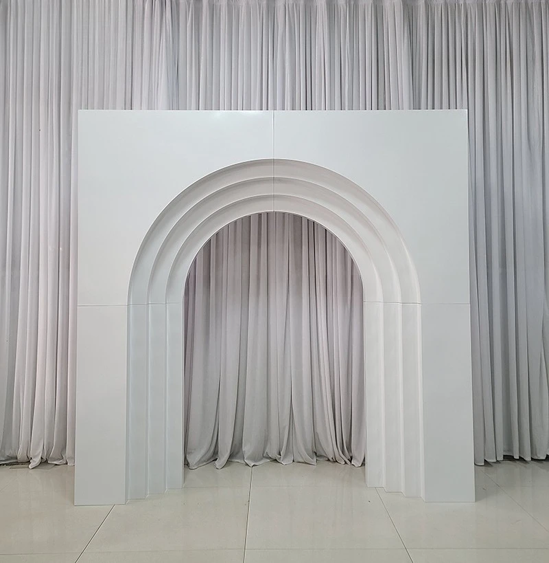 Hall Stage Wrought Iron Arch Structure Background D White Arch Background Wedding Wedding Decoration