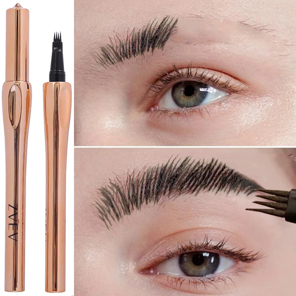 Lápis de sobrancelha de posicionamento ultra fino, Wild Brow Tip, sobrancelha líquida duradoura impermeável, Eyeliner Pen, maquiagem coreana, 4 Point, 0,01mm