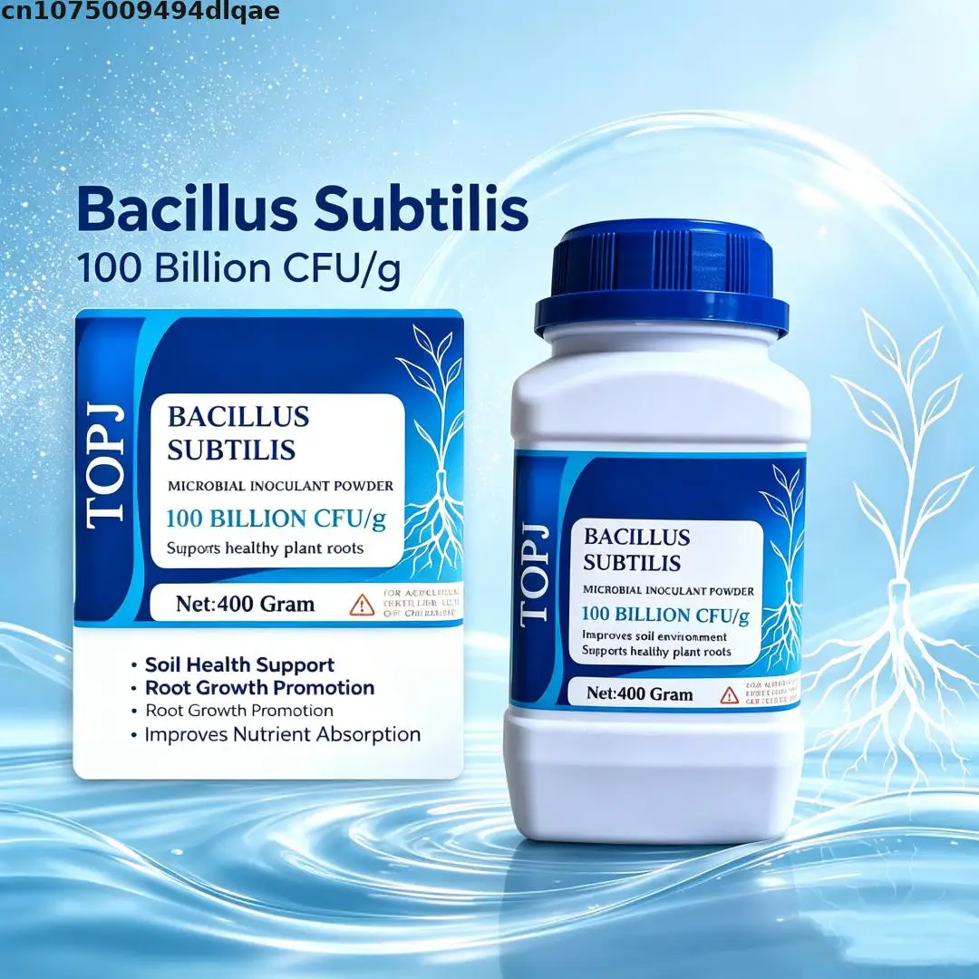 TOPJ 400g Bacillus Subtilis Microbial Inoculant Powder 100 Billion CFU/g For Ornamental Flower Potted Plant Soil Conditioner