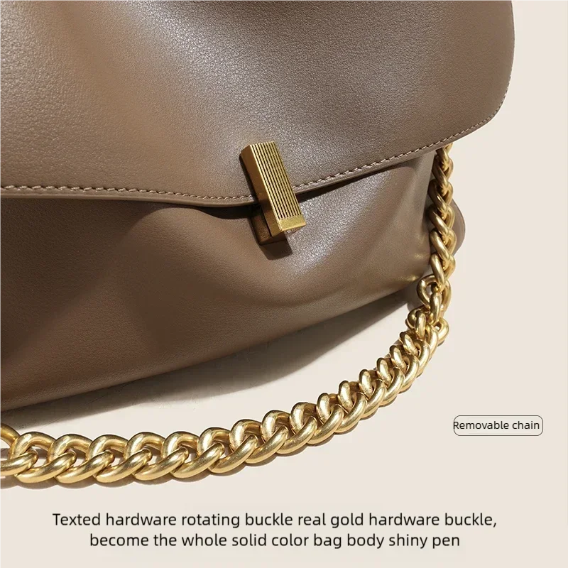 Nuova borsa a tracolla con catena in vera pelle di mucca per donna Borsa a tracolla a tracolla di grande capacità Borsa a tracolla di design di lusso