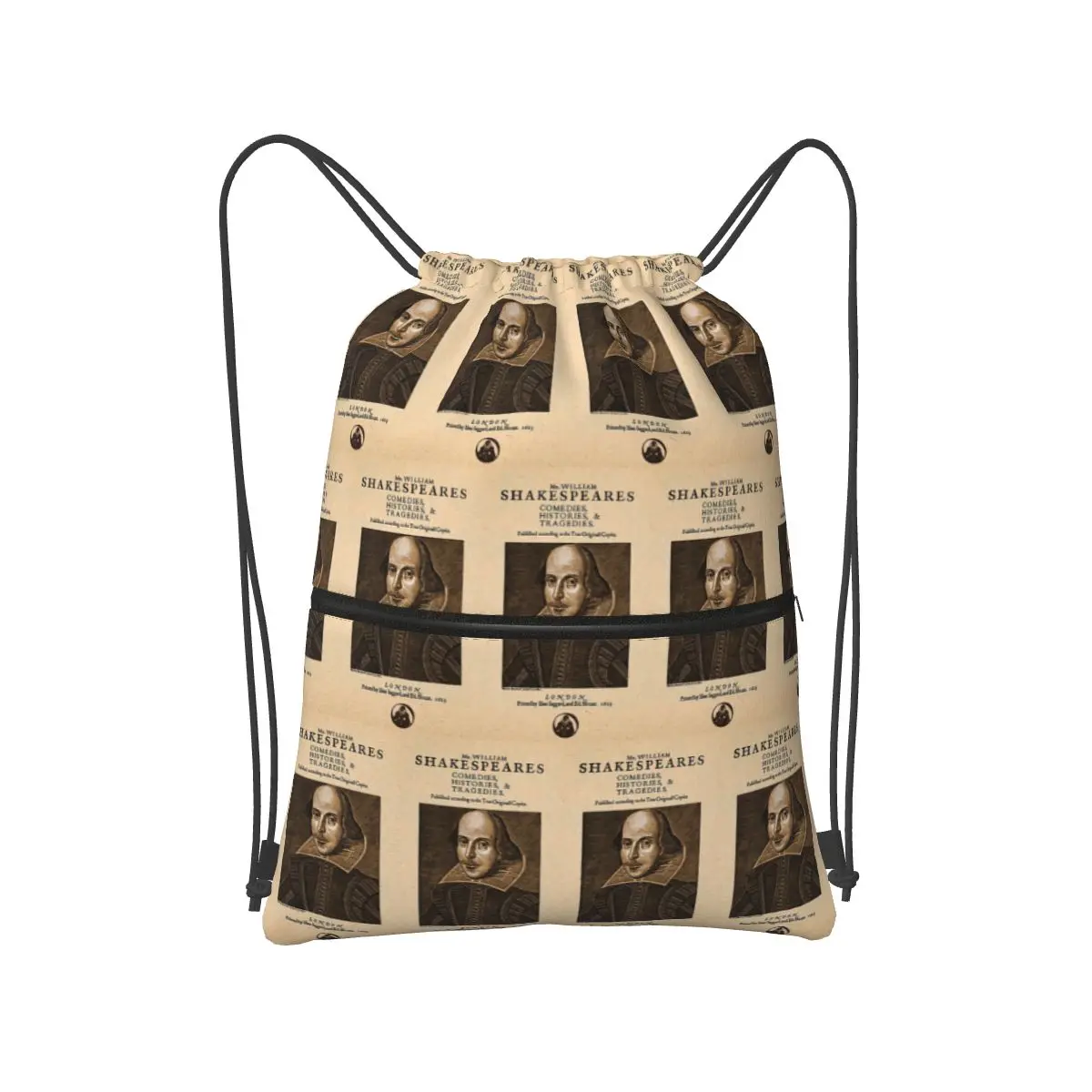 Mochilas con diseño de la portada del First Folio de Shakespeare, bolsas portátiles con cordón, bolsas deportivas, bolsas para libros para estudiantes de viaje