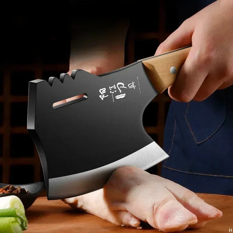 Chopping Bone Axe Kitchen Knife, Household Chopping Turkey and Big Bones Sharp Axe Knife, Commercial Butcher's Chopping Knife view 3