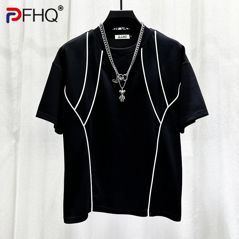 

PFHQ Men's Summer Stripe T-shirt Short Sleeve American Fashion Loose Casual Versatile Original Comfortable Tops Male New 21Z4947