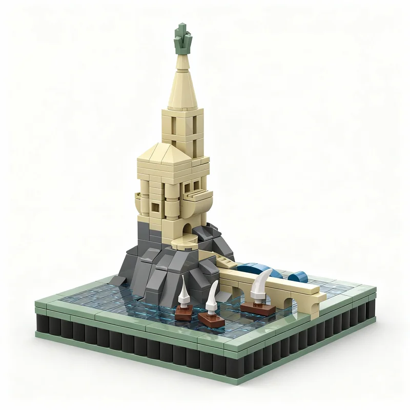 

299pcs MOC Castle Rocky Island Microscale Model Building Blocks Construction Toy Christmas Gifts DIY Creative Idea Education