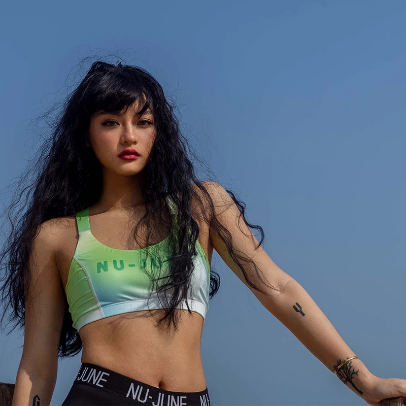

Nujune сексуальный укороченный топ летние уличные майки бесшовное спортивное белье тренажерный зал бюстгальтер ремень Йога