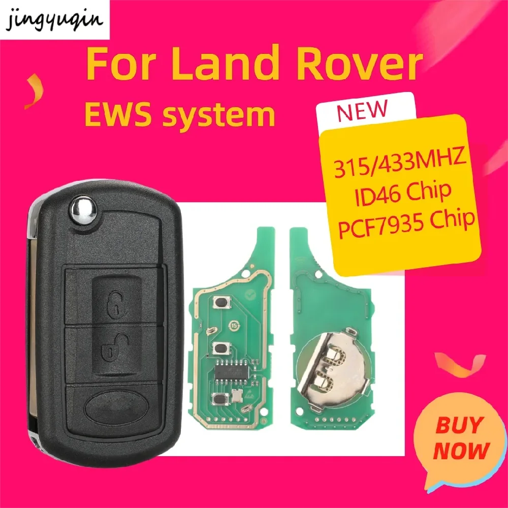 

jingyuqin Folding Remote Car Key EWS System 315Mhz/433MHz With ID46/PCF7935 Chip For Land Rover Range Rover Sport LR3 Discovery