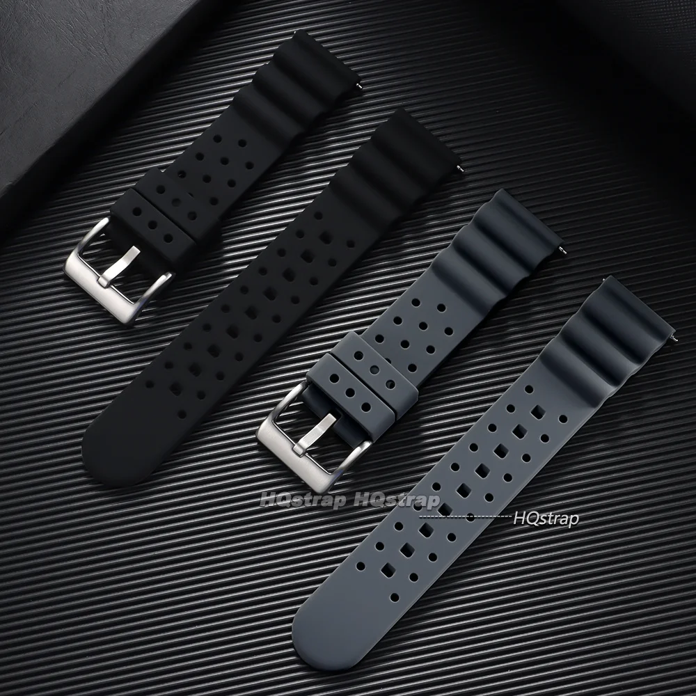 Breathable Silicone Watch Strap 20mm 22mm for Seiko for Rolex Universal Wrist Band Quick Release Sport Waterproof Soft Bracelet