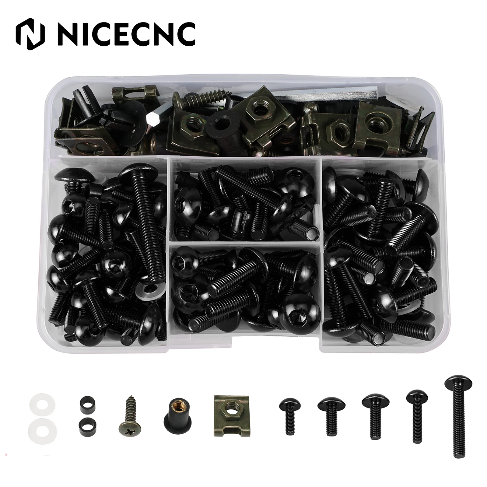 155-teiliges Verkleidungsschrauben-Set für Yamaha Tenere700 MT03 MT07 YZF R1 R3 R6 R7 FJ600 FJ1100 FJ1200 FZR400 TZ125 TZ250 YSR50