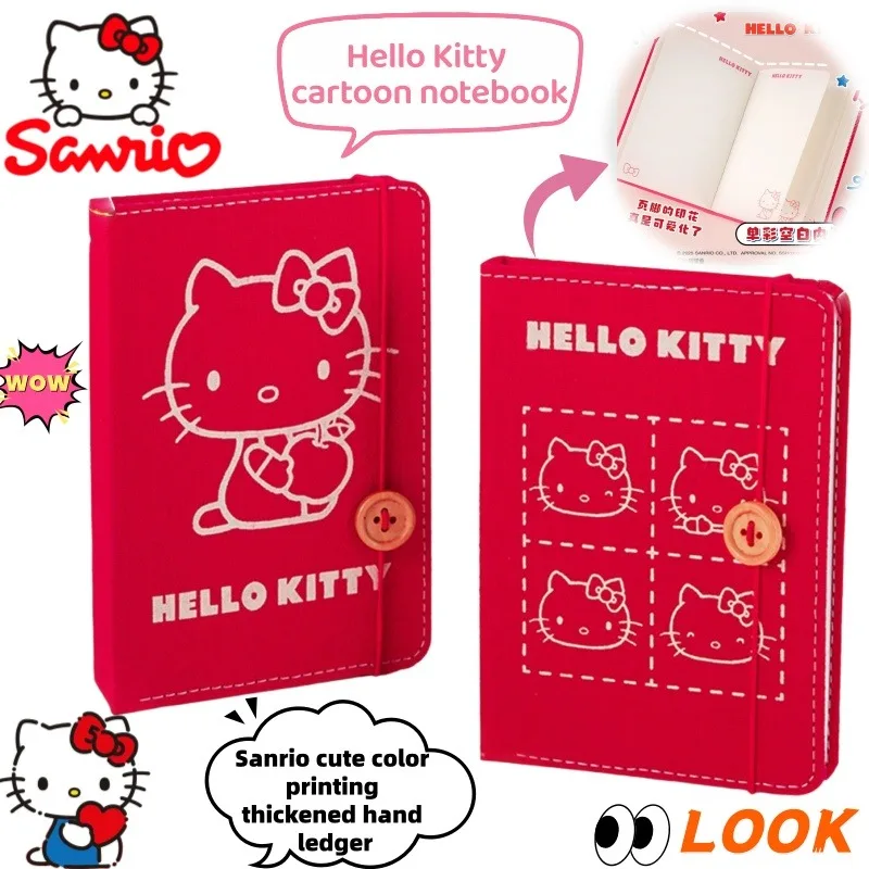 새로운 산리오 헬로키티 만화 크리에이티브 귀여운 노트 애니메이션 주변기기 개성있는 귀여운 컬러 인쇄 두꺼운 수첩