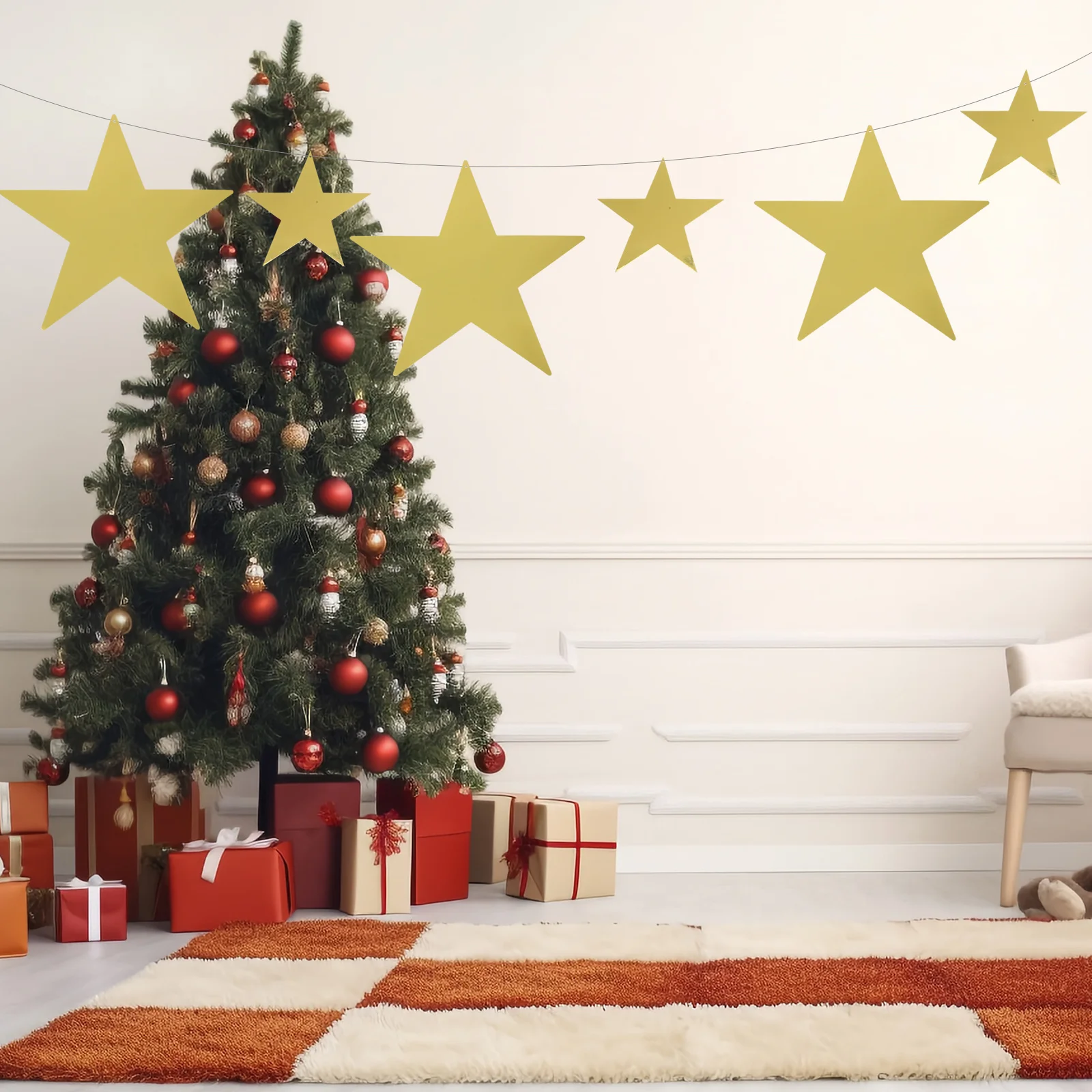 

20Pcs Paper Stars Cutouts Party Props Decorative Signatures Wall Door Window Desk Festive Decor Paper Stars Cutouts