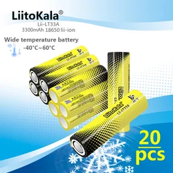 20PCS LiitoKala Lii-LT33A 18650 3300mah 3.7V Rechargeable Battery for -40° Low-temperature battery