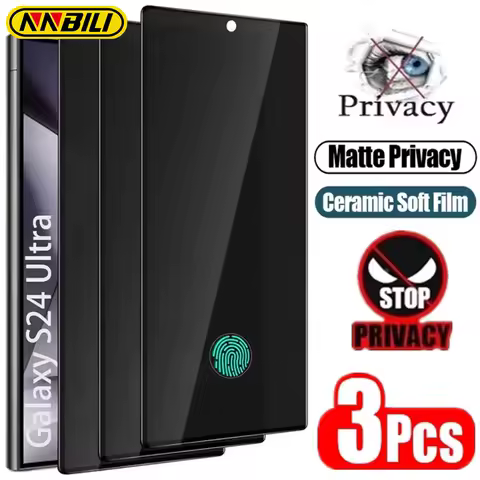 NNBILI 3Pcs Matte Ceramic Privacy Screen Protector For Samsung Galaxy S21 S22 S23 S24 Ultra Note 20 10 S9 S10 Plus Anti Spy Film