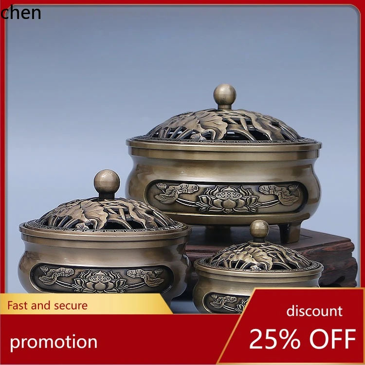 Cz   sandalwood   burner for home incense burner antique copper  burner dragon and phoenix zen lotus incense