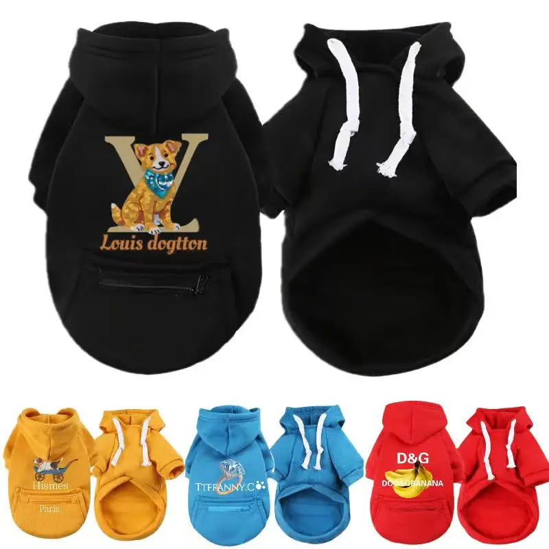 XS-5XL Louis Dogtton Pet Luxury Clothes Winter Pet Designer Brand Inspired Yorkie French Bulldog Chihuahua Maltese Pet Hoodies