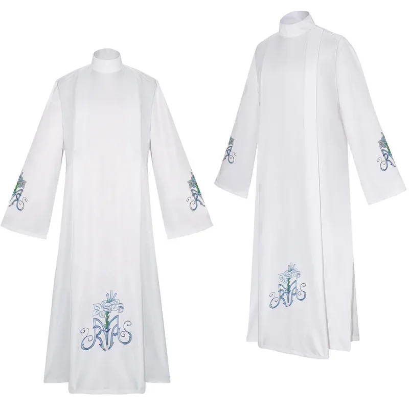 

Halloween white priest robe medieval - role-playing party stage Catholic men's costume