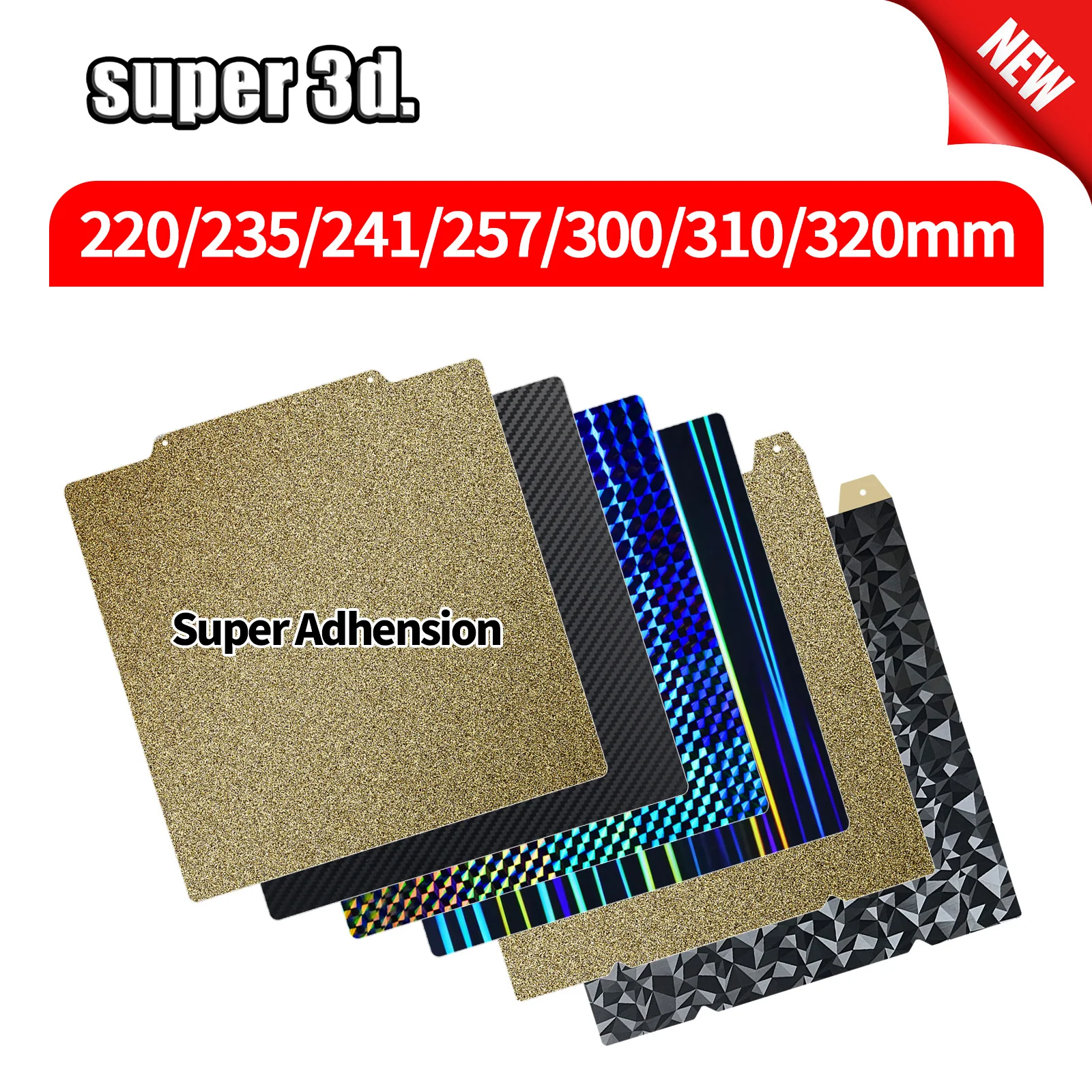 300/180/220/235/310 mm PEO-Bulidplatte H1H magnetische doppelseitige PEY-PET-PEI-Blatt für K1 Max Ender 3 5 CR10 P1P X1 MK3S Upgrade