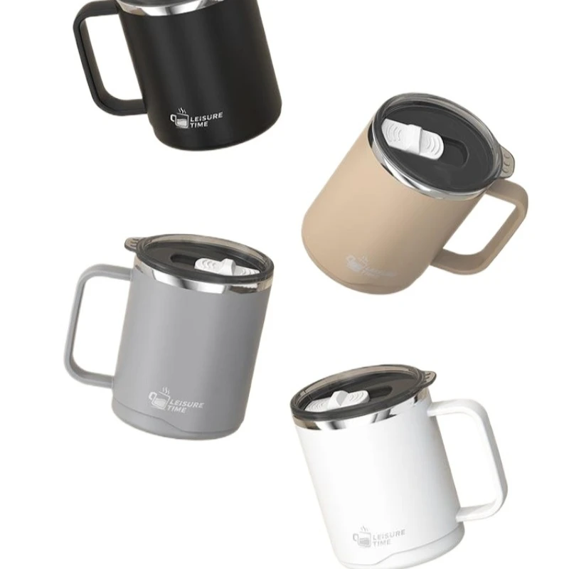 كوب من الفولاذ المقاوم للصدأ مع غطاء، كوب مكتب بسعة كبيرة، كوب قهوة عازل للأولاد، كوب شاي، أكواب للشرب #6