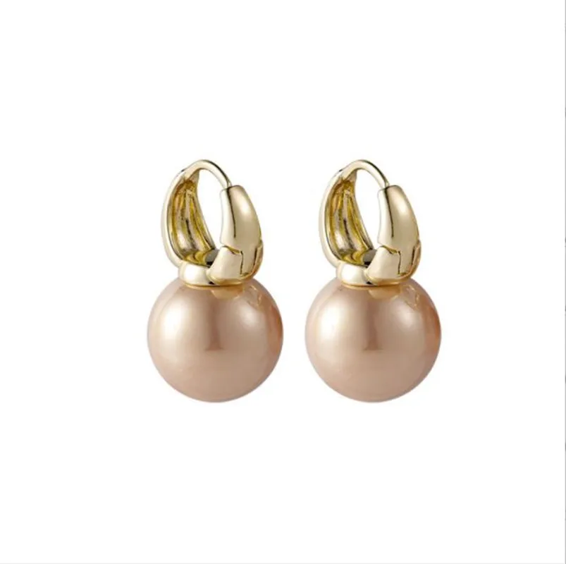 Boucles d'Oreilles en Perles Dorées pour Femme, Bijoux Rétro de Styliste, Accessoires à la Mode, 072201