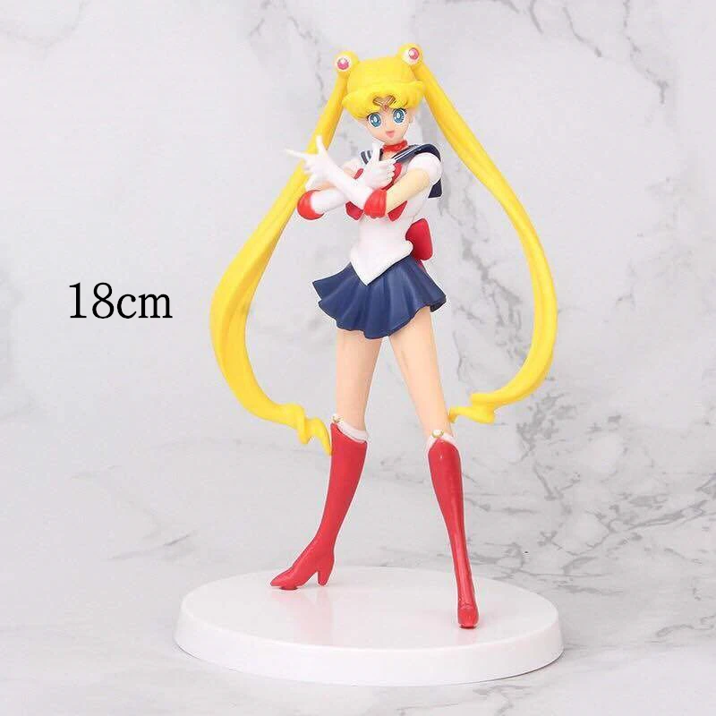Anime Figuren Kriegerin Mond Hase Puppe Charme Engel Seemann Hase Kawaii PVC Action Modell Kuchen Dekoration Geschenk für Mädchen