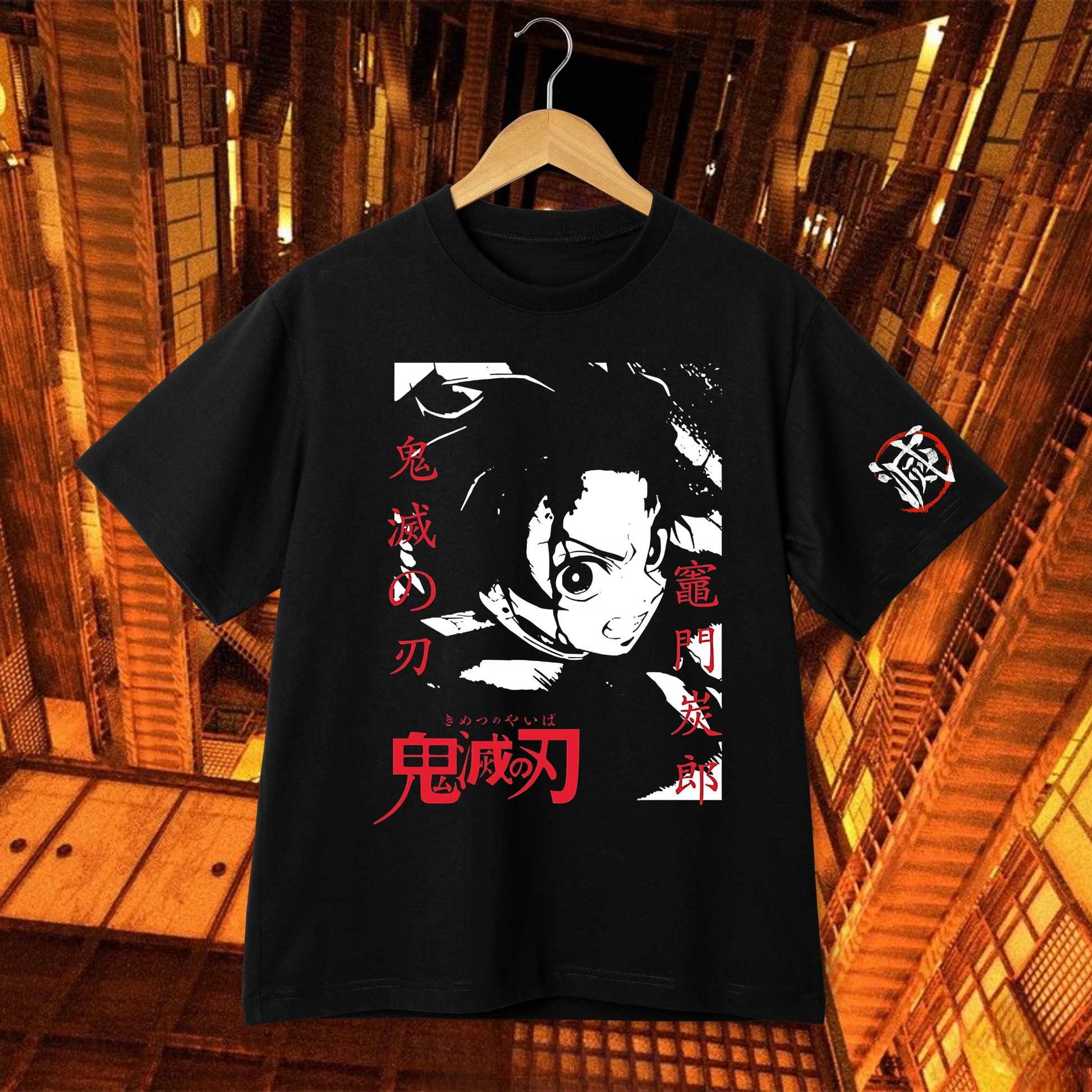 Camiseta estilo Tanjiro Kamado de Demon Slayer, camiseta gráfica de anime Kimetsu No Yaiba, ropa de calle informal para hombre, top informal para fanáticos de Demon Slayer