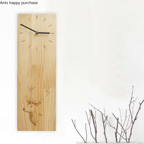 

16-inch Simple Rectangular Wall Clock Modern Design Wall Clock Home Decoration Wooden Wall Hanging Ornaments Home Decoration