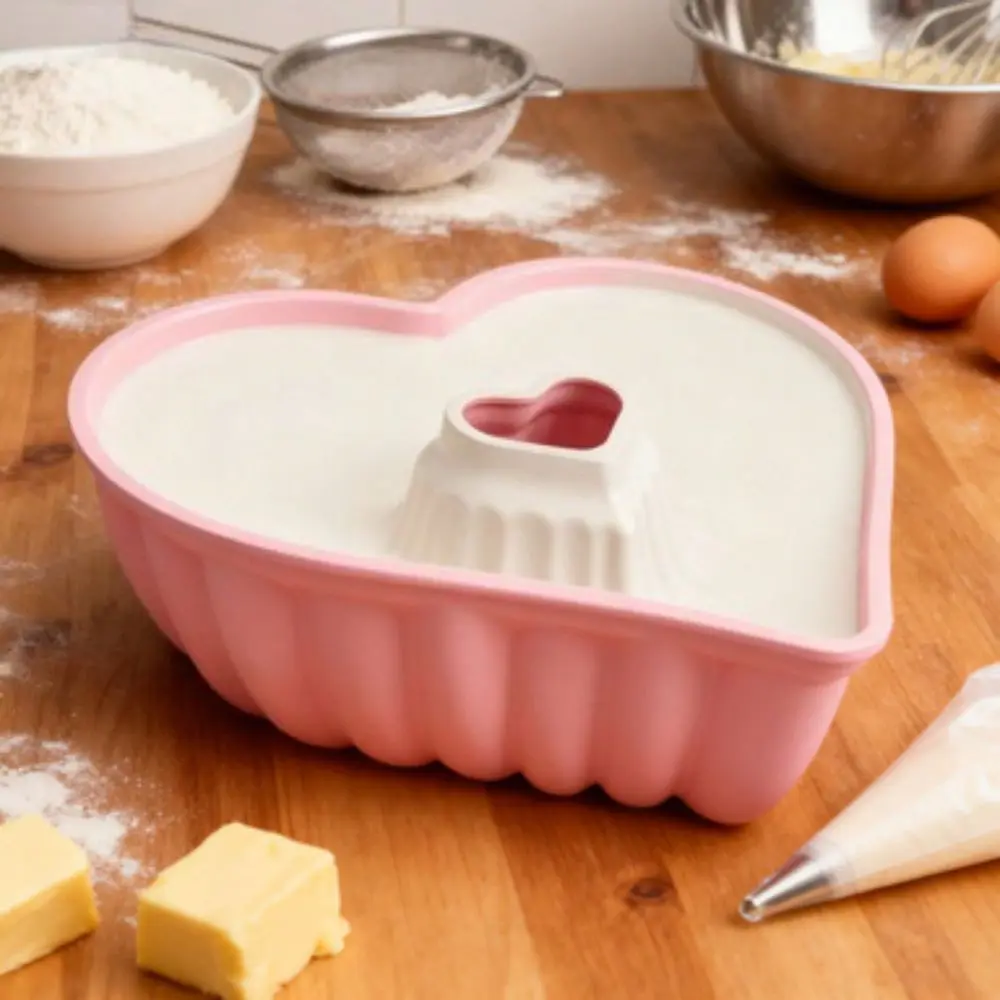 

Nonstick Heart Shaped Fluted Pan, Dishwasher , 9.5Inch, Pink