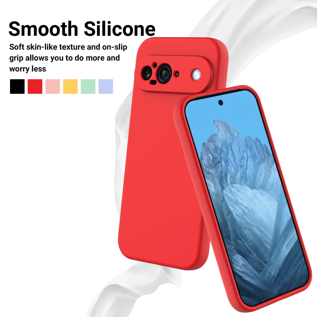 Silikon Funda für Google Pixel 9 Pro XL Fall flüssige Silikon band Schutz Telefon Abdeckung für Google Pixel 9 Fall Capa