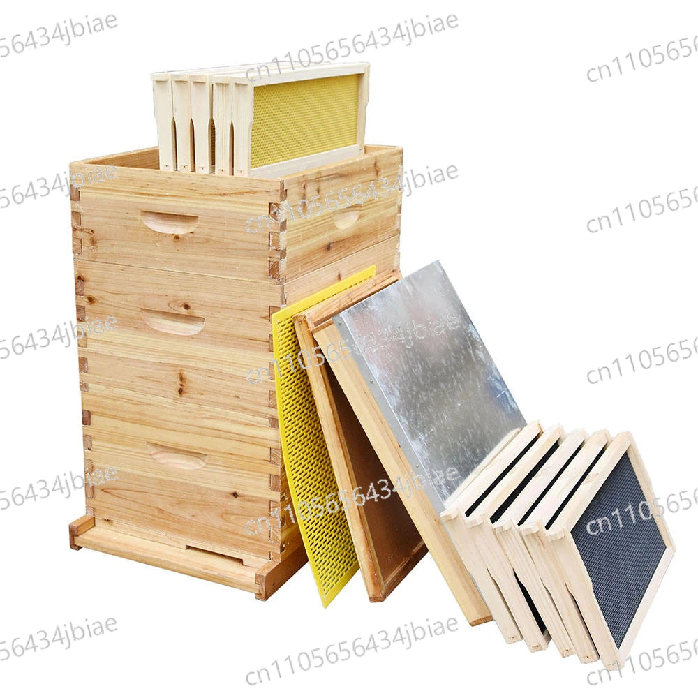 Frames and Foundations Beekeeping Starter Kit 10-Frame Bee Hive Coated with Beeswax Includes Beehive