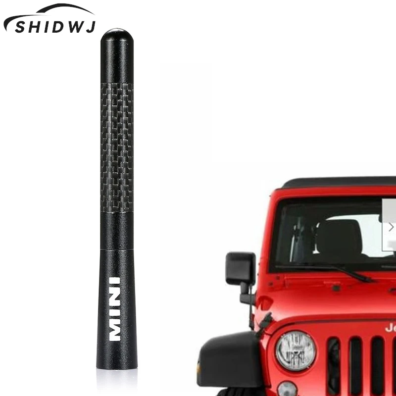 For Mini Car Roof Antenna Universal Decoration Carbon Fiber Aerial R55 R56 R60 R50 R53 F55 F56 F60 Styling Accessories