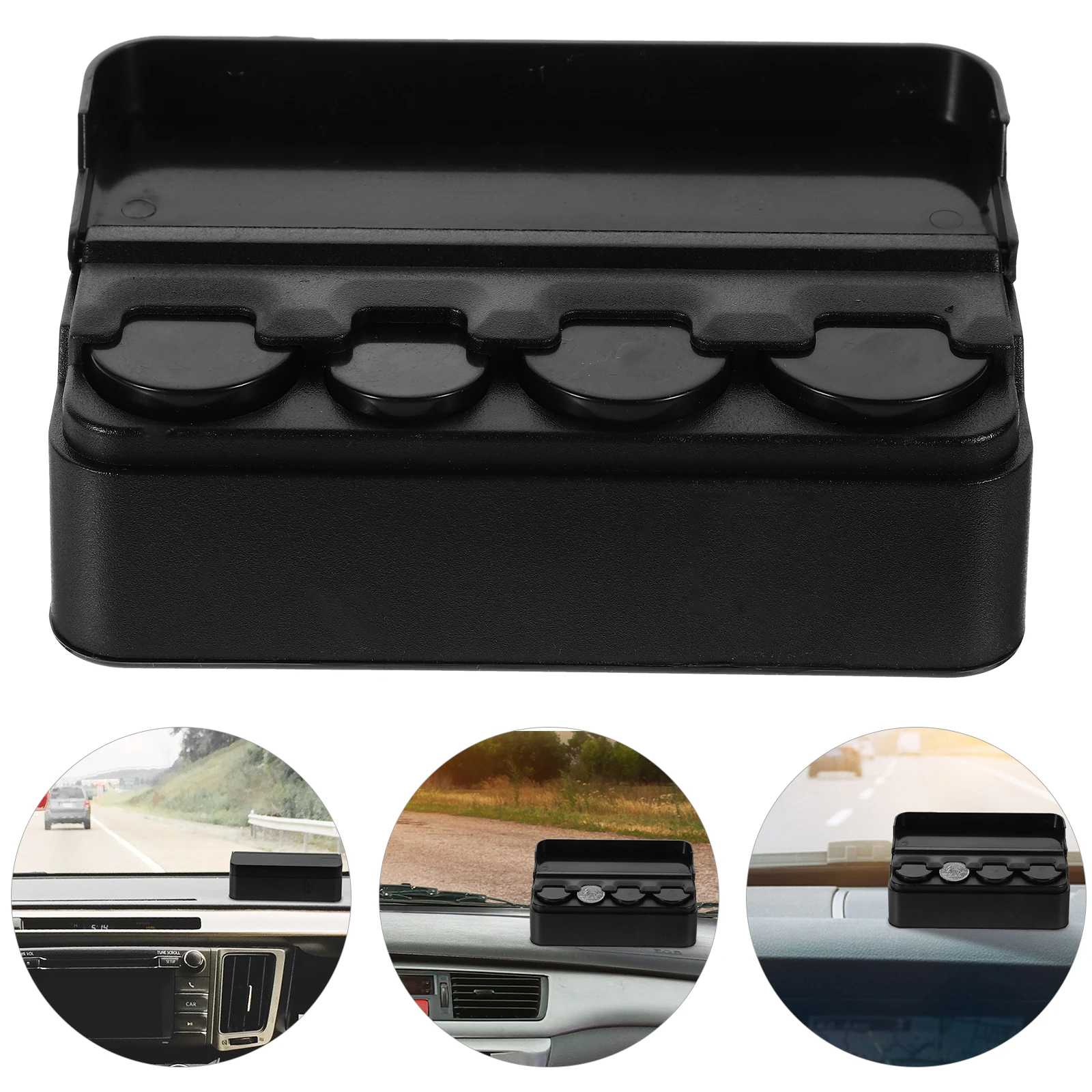 

Storage Box Organizer for Coin Holder Change Black Mini PP Coin Holder Car Material Car Accessory Storage Solution