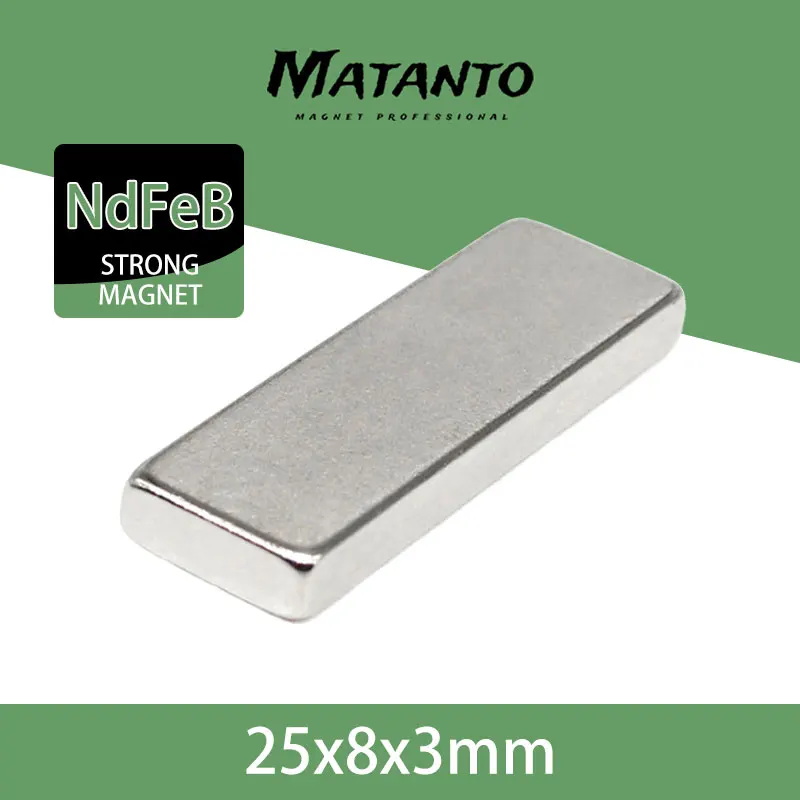 

5-100PCS 25x8x3 Thin Quadrate Strong Powerful Magnets N35 Block Rare Earth Neodymium Magnet 25x8x3mm 25*8*3