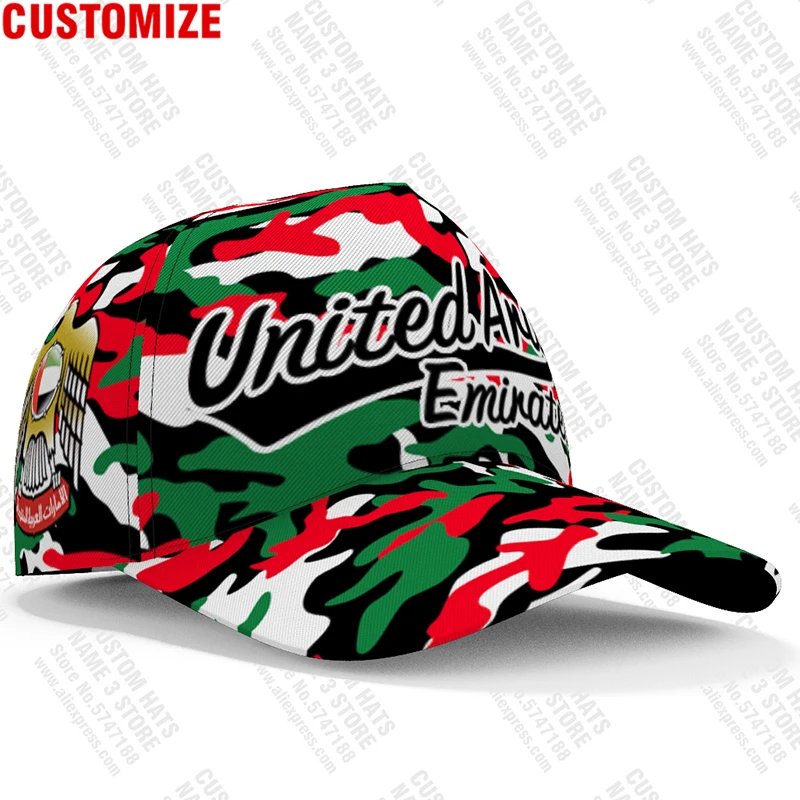 United Arab Emirates Baseball Cap Free 3d Custom Made Name Team Logo Ae Hat Are Country Travel Islam Nation Arabic Flag Headgear