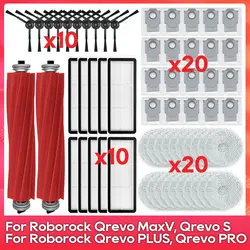 Compatibel voor ( Roborock Qrevo Pro / Qrevo MaxV / Qrevo S / Qrevo Plus ) Rolborstel, zijborstel, filter, dweildoek, stofzak, accessoire
