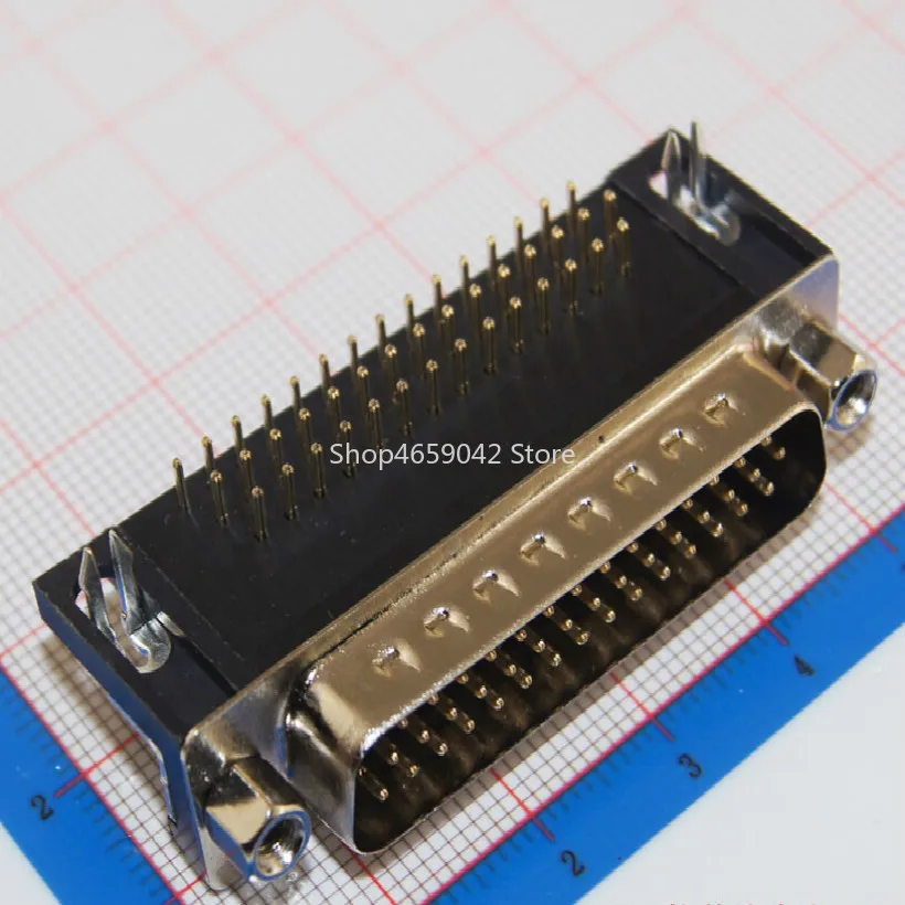 1PCS DB44 MALE PCB Mount Serial Port CONNECTOR RIGHT ANGLE D-Sub CONNECTORS 44pin Plug Jack Adapter 3 Rows 44 PIN 44p