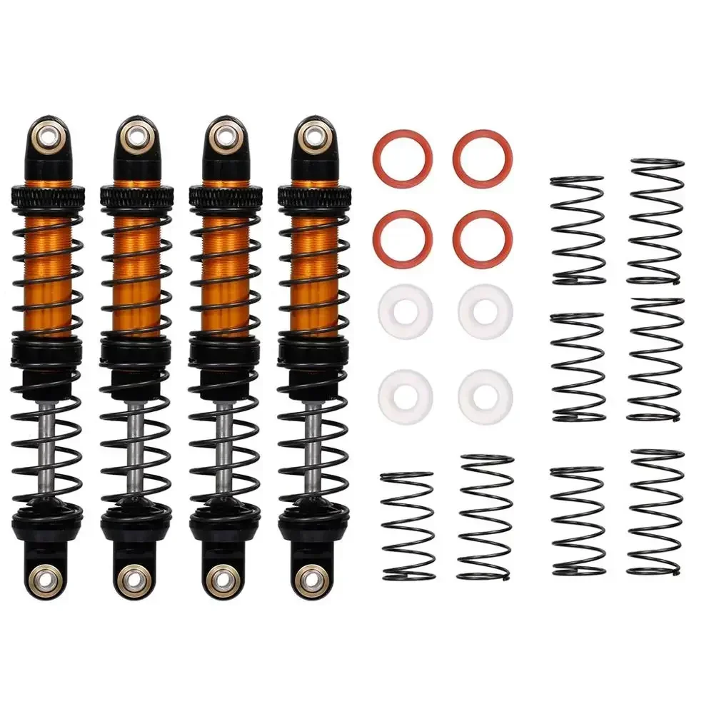 4PCS ROCK CRAWLER METAL OIL SUSPENSION SHOCKS ABSORBER 70MM 80MM 90MM 100MM 110MM 120MM For SCX10 D90 WRAITH TRX-4 90046 RC CAR