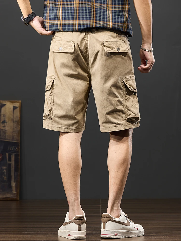 ملابس عمل قطنية فضفاضة مناسبة للرجال غير رسمية بطول خمسة أرباع ملابس خارجية صيفية كلاسيكية أمريكية ملابس شبابية للطاقة Sle