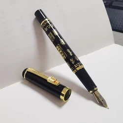 Pluma estilográfica fina, pluma de estilo clásico chino, escritura de caligrafía, firma, regalo, papelería para estudiantes, oficina, 1 pluma más dos puntas