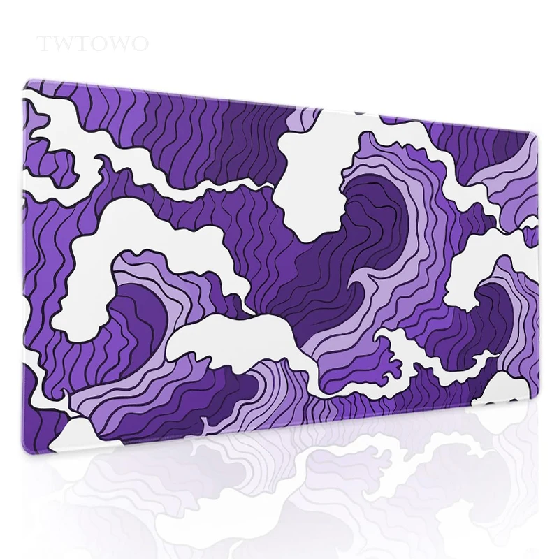 Mouse Pad Gaming Purple Waves XL Home New Custom Mousepad XXL MousePads Office Carpet Natural Rubber Laptop Desktop Mouse Pad