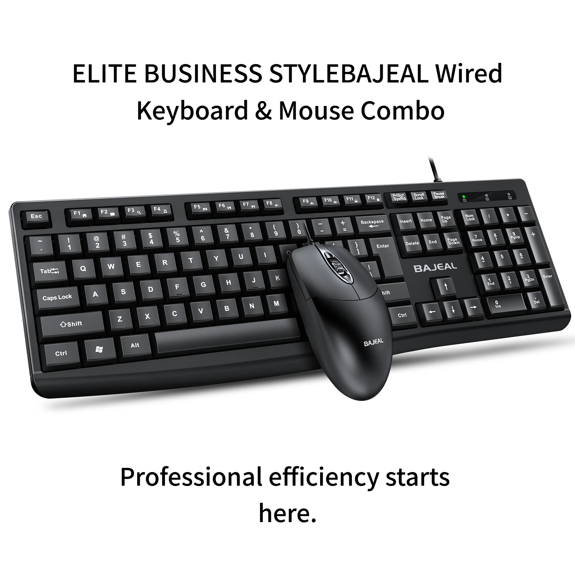 BAJEAL T650 Business Office Keyboard And Mouse Set Wired USB Computer Keyboard And Mouse Combo for Office Use