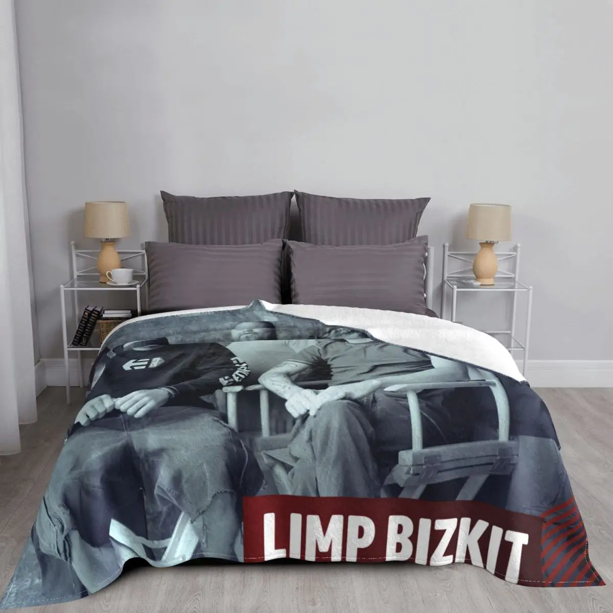 Limp Bizkit Band Blanket Fleece Printed Multi-function Super Warm Throw Blanket for Bed Office Bedspreads