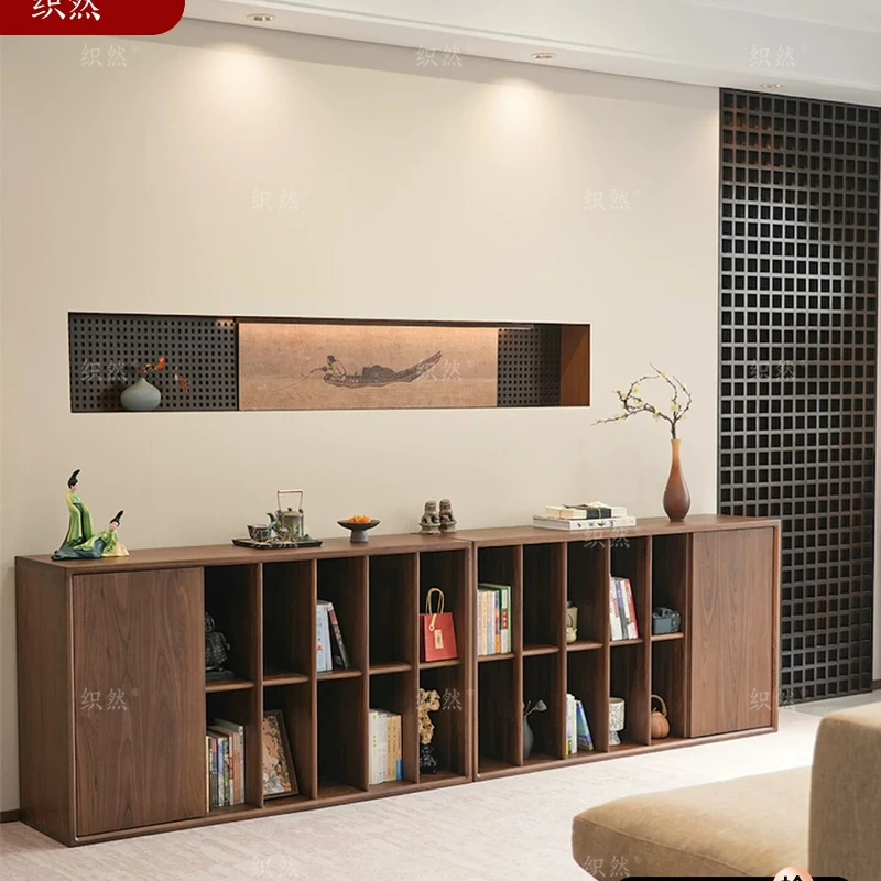 YJQ Bookcase combination cabinet Song's aesthetics household living room study storage all solid wood locker