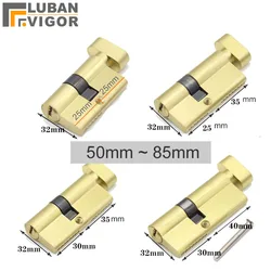 Door lock cylinder with 3keys height 32MM length 50mm to 85mm for Aluminum alloy door Anti-theft door eccentric lock cylinder