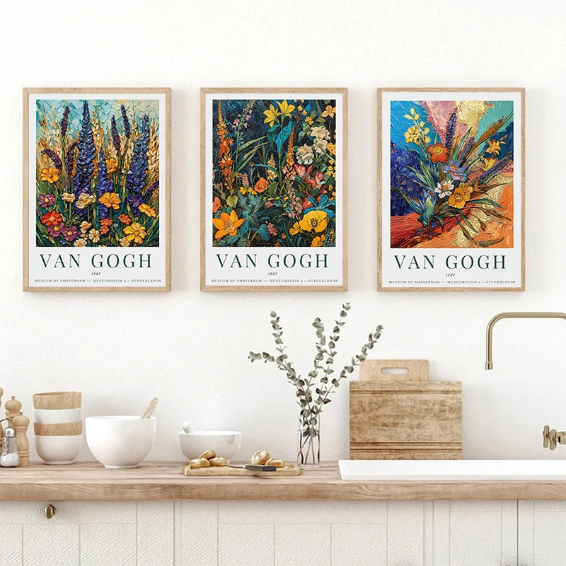 Garden At Arles Vincent Van Gogh Poster Canvas Painting Retro Flower Wall Art Pictures Bedroom Living Room Home Decoration