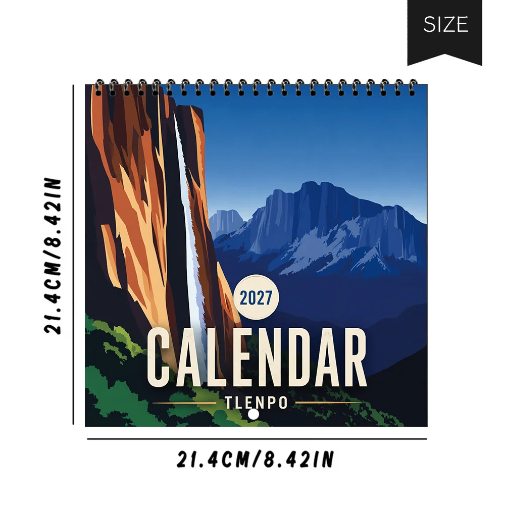 1pc 2027 Wall Calendar, American National Park Scenery,12-month Monthly Planner, Perfect Gift For Birthdays, Christmas, New Year