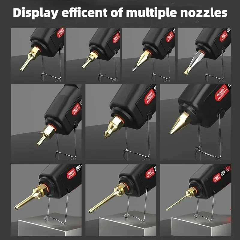 100W Hot Melt Glue Gun with Copper Nozzle &11mm Glue Sticks,Fast Heating 3mins,Industrial Silicone Gun 220V,Electric Repair Tool