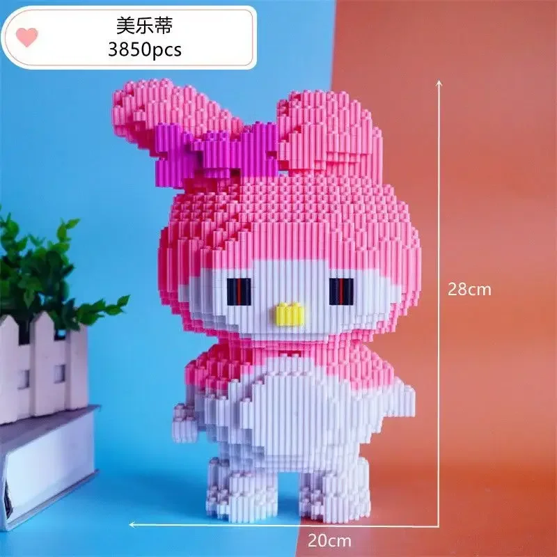 Hello Kitty Driedimensionale Kleine Deeltjes Geassembleerde Bouwstenen Voor Kinderen Puzzel Geschenk Decompressie Speelgoed