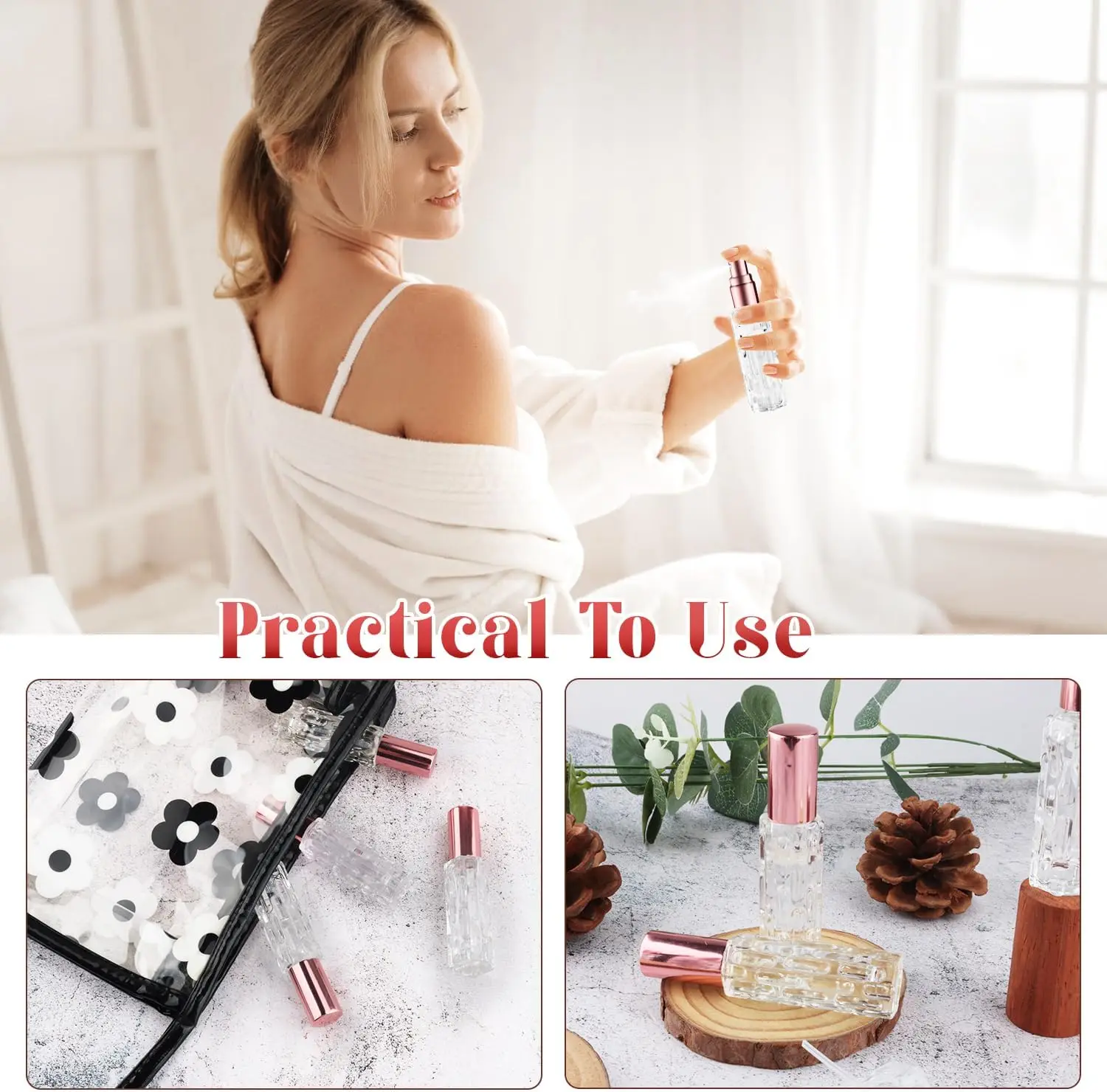 6 قطعة 10 مللي زجاجة عطر زجاجية محمولة قابلة لإعادة الملء حاوية مستحضرات التجميل رذاذ رذاذ فارغ زجاجة فرعية للسفر