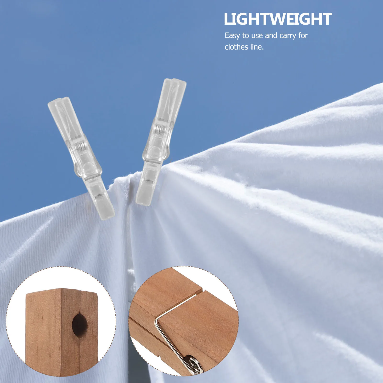 

50Pcs Mini Clothespins Spring Hanging Clips Transparent Plastic 25x1cm for Hanging Photos Small Laundry Chip Bag Seal